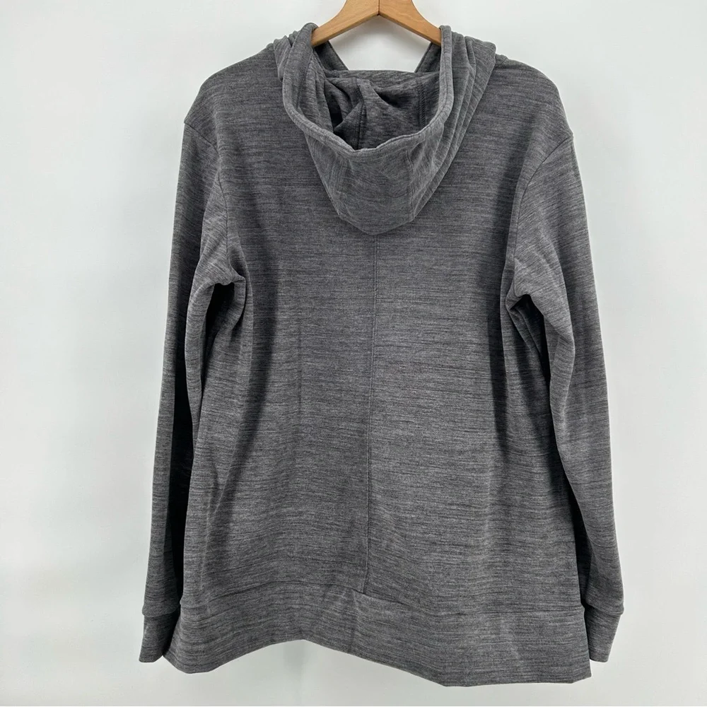 Spyder Active Hoodie Womens XL‎ Gray Fleece Thumbhole Pullover Cozy Cabincore